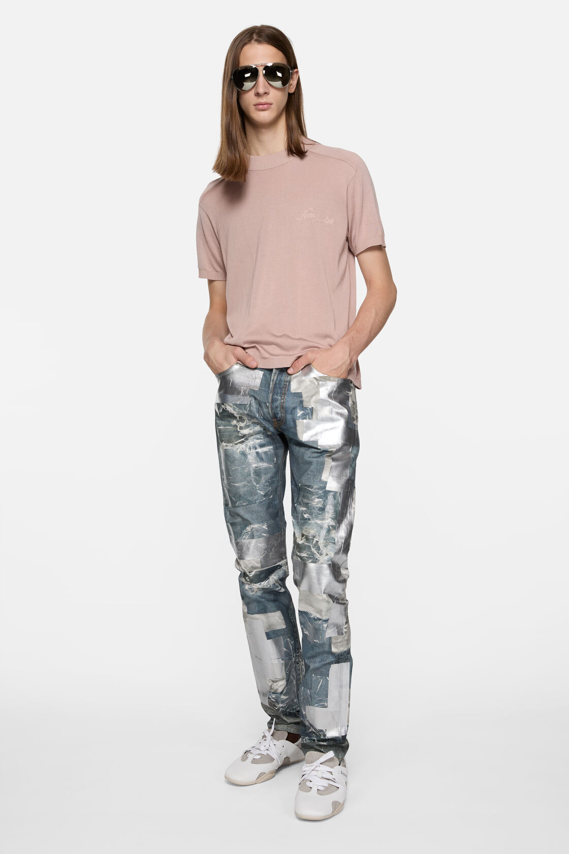 Leather lace-up shoes, White/white, 2000x