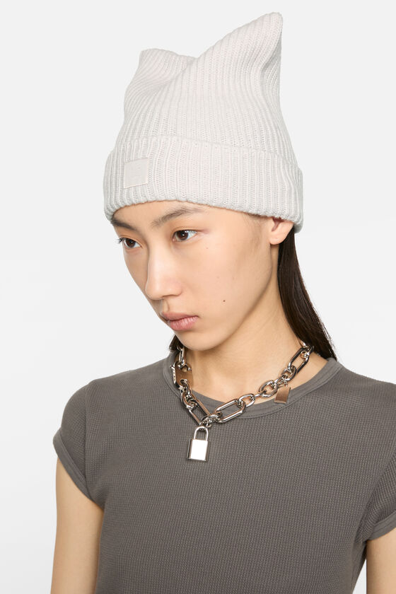 Face logo square beanie - Yak, Oatmeal melange, 2000x
