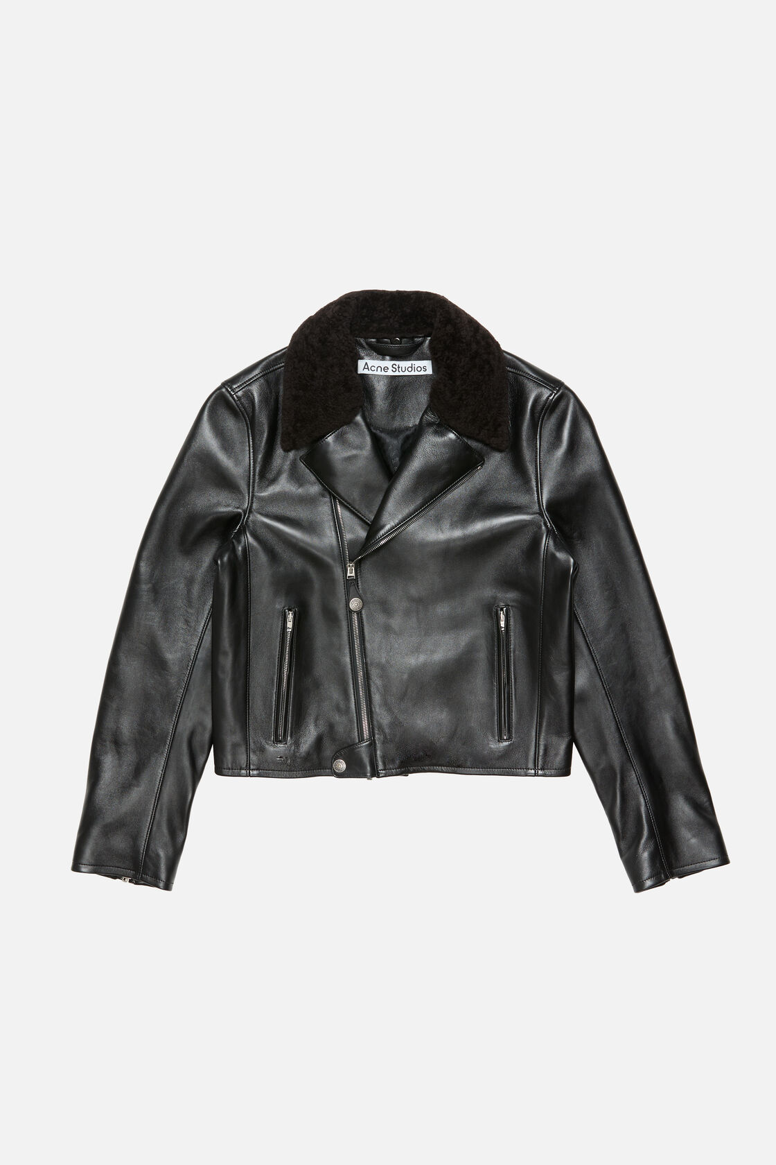 Leather biker jacket, Black, 2000x