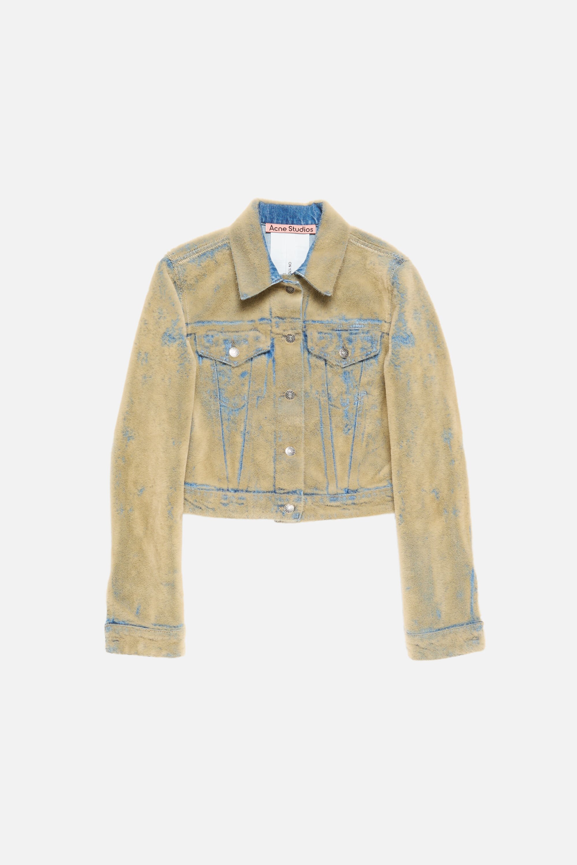 Acne Studios - フロック加工デニムジャケット - ブルー/ベージュ