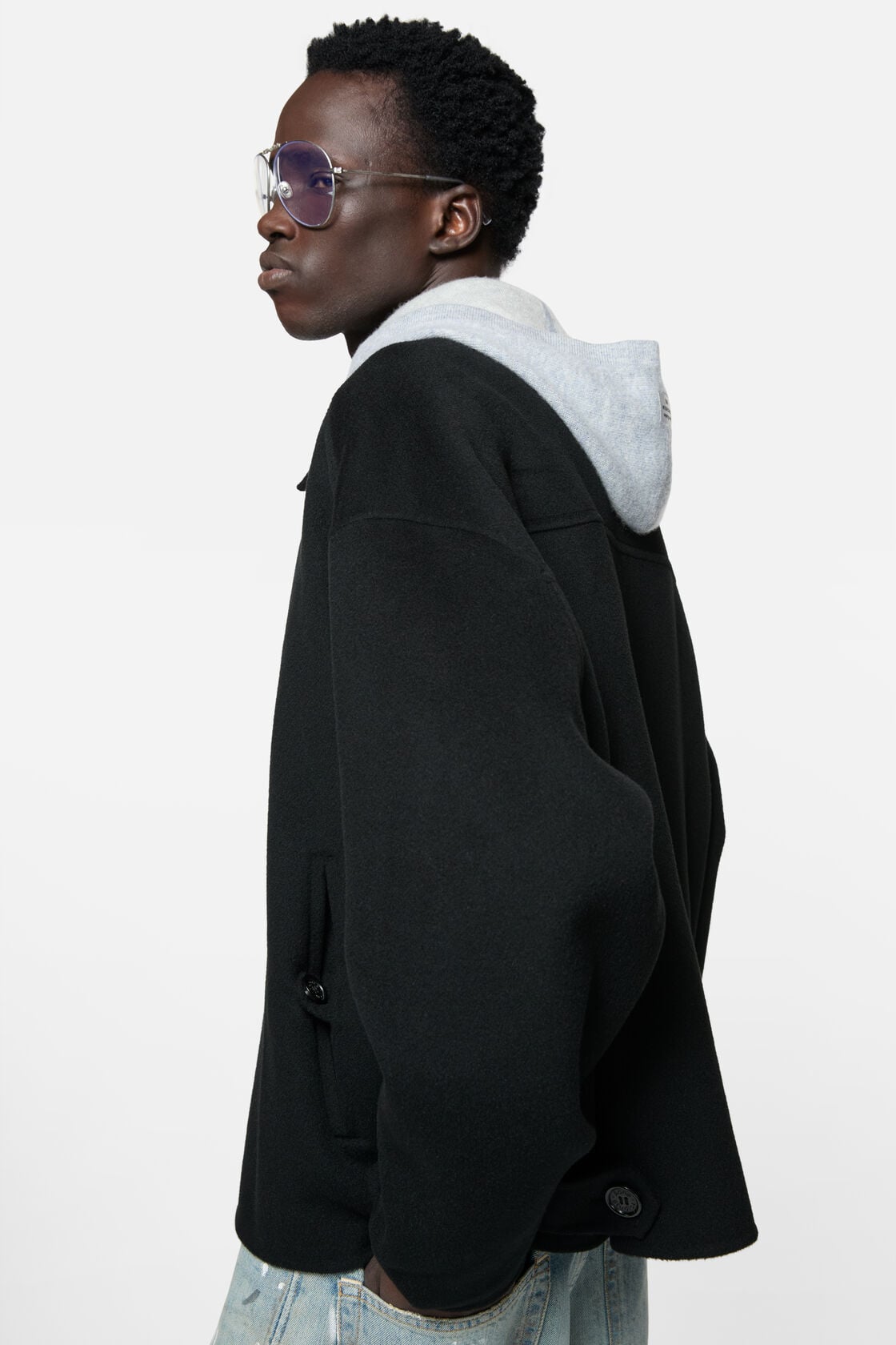 Cashmere blend jacket, Black, 2000x