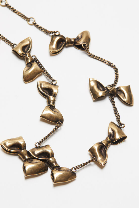 Acne Studios - Multi bow necklace - Antique gold 