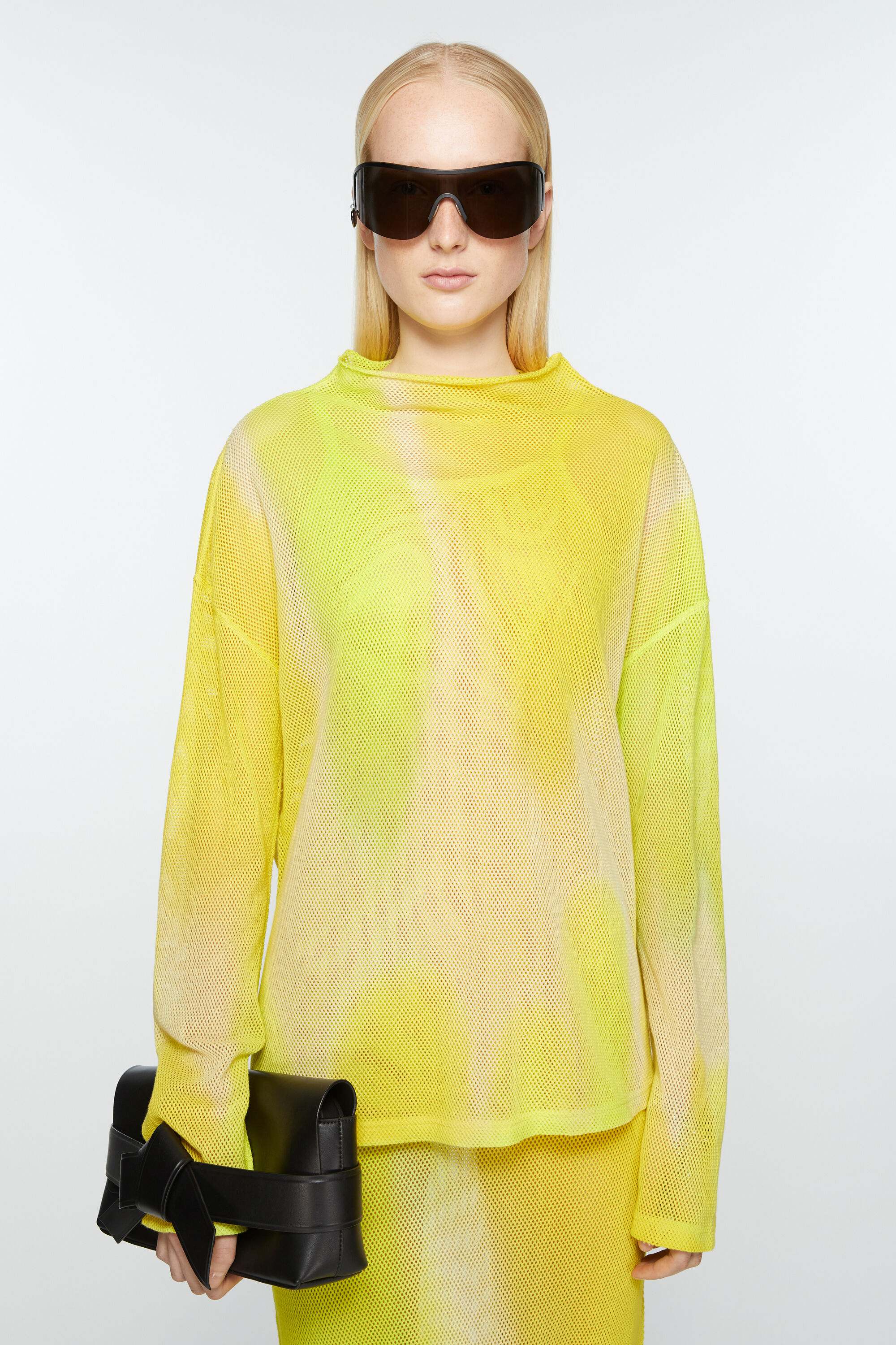 아크네 스튜디오 Acne Studios Long sleeve mesh t-shirt - Acid yellow