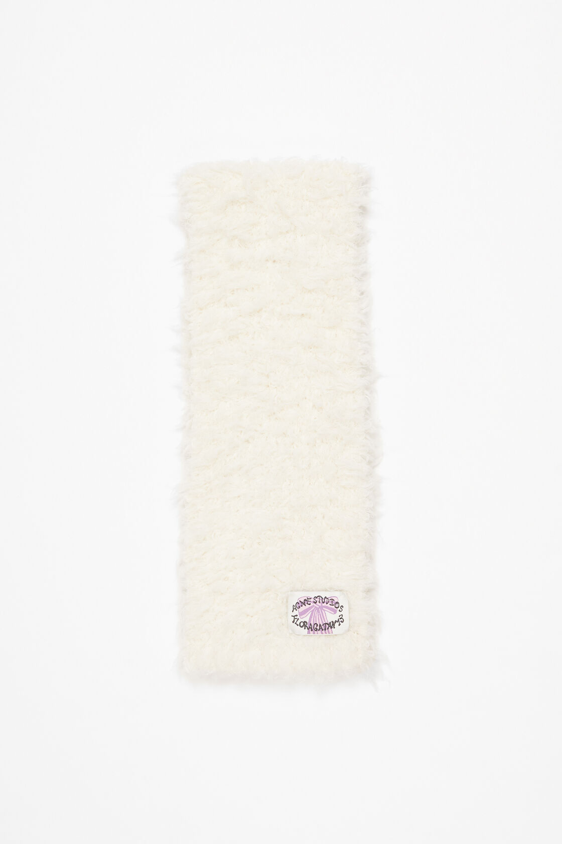 Fluffy scarf - Narrow, White, 2000x