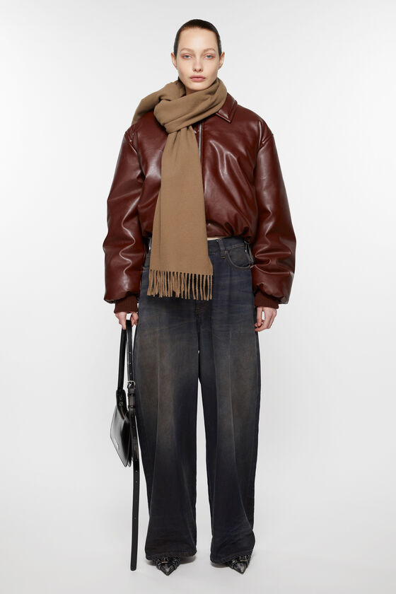 Acne Studios - カシミアフリンジスカーフ - ナロー - キャラメルブラウン 