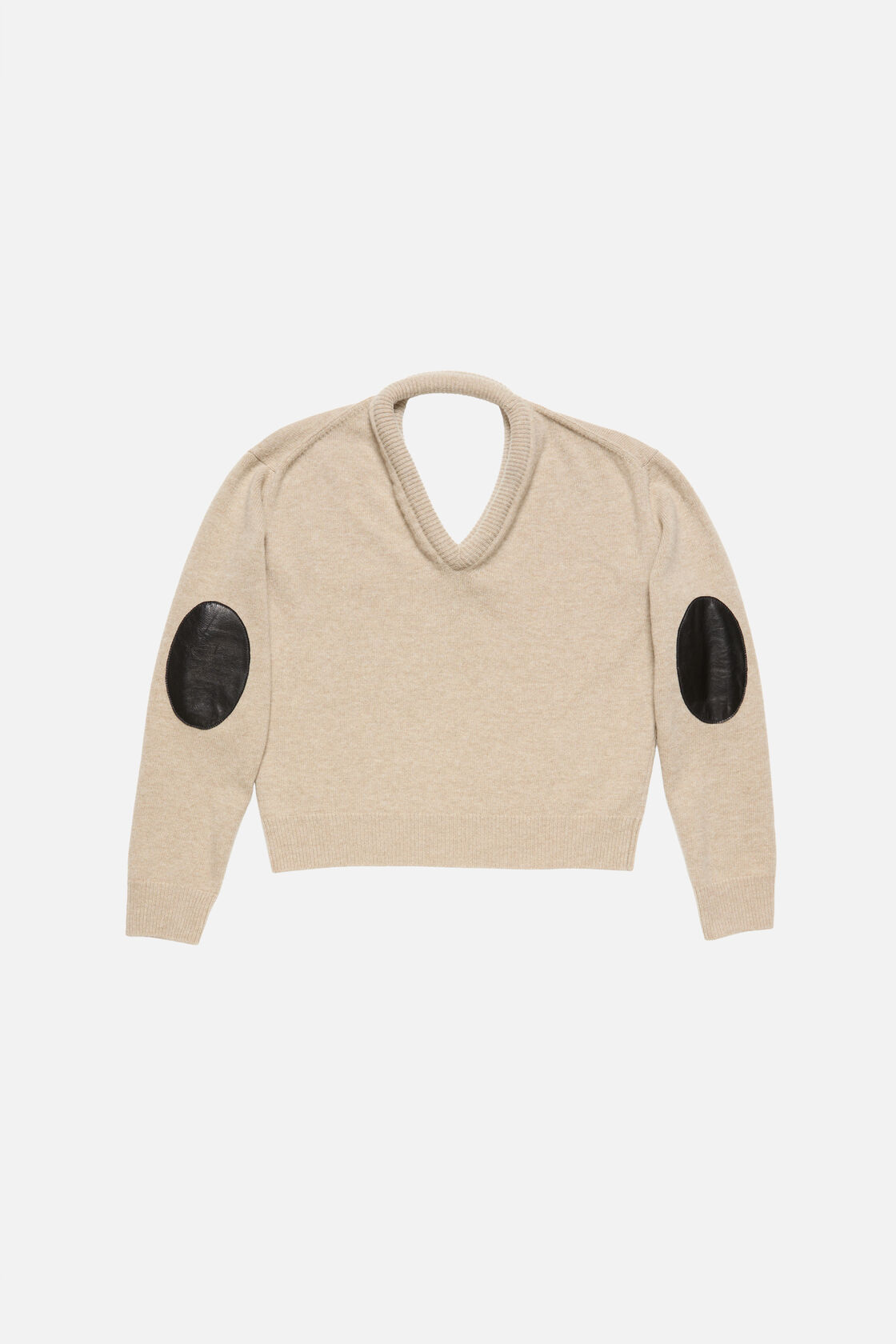 Wool jumper with cut-out, Beige, 2000x