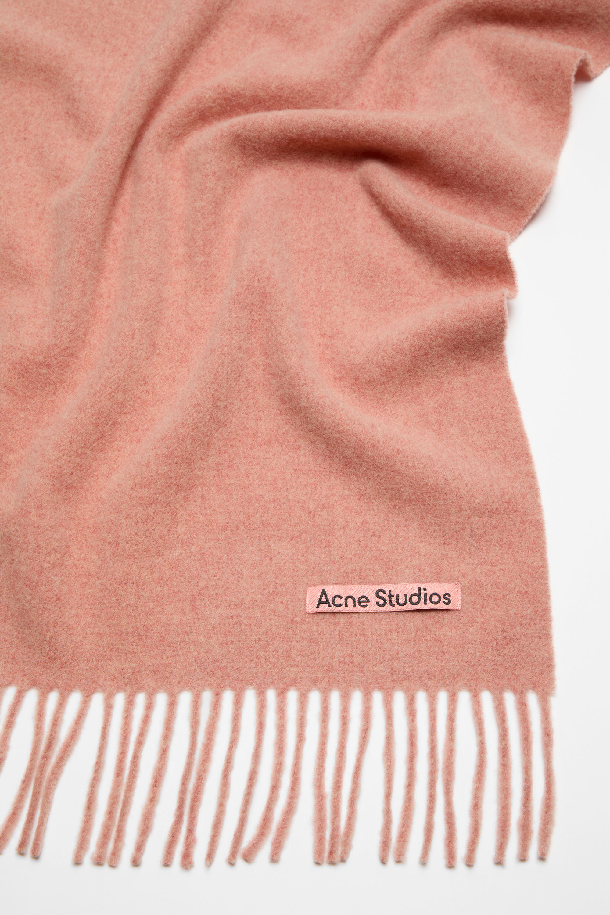 Acne Studios - フリンジウールスカーフ - ナロー - ローズメランジ