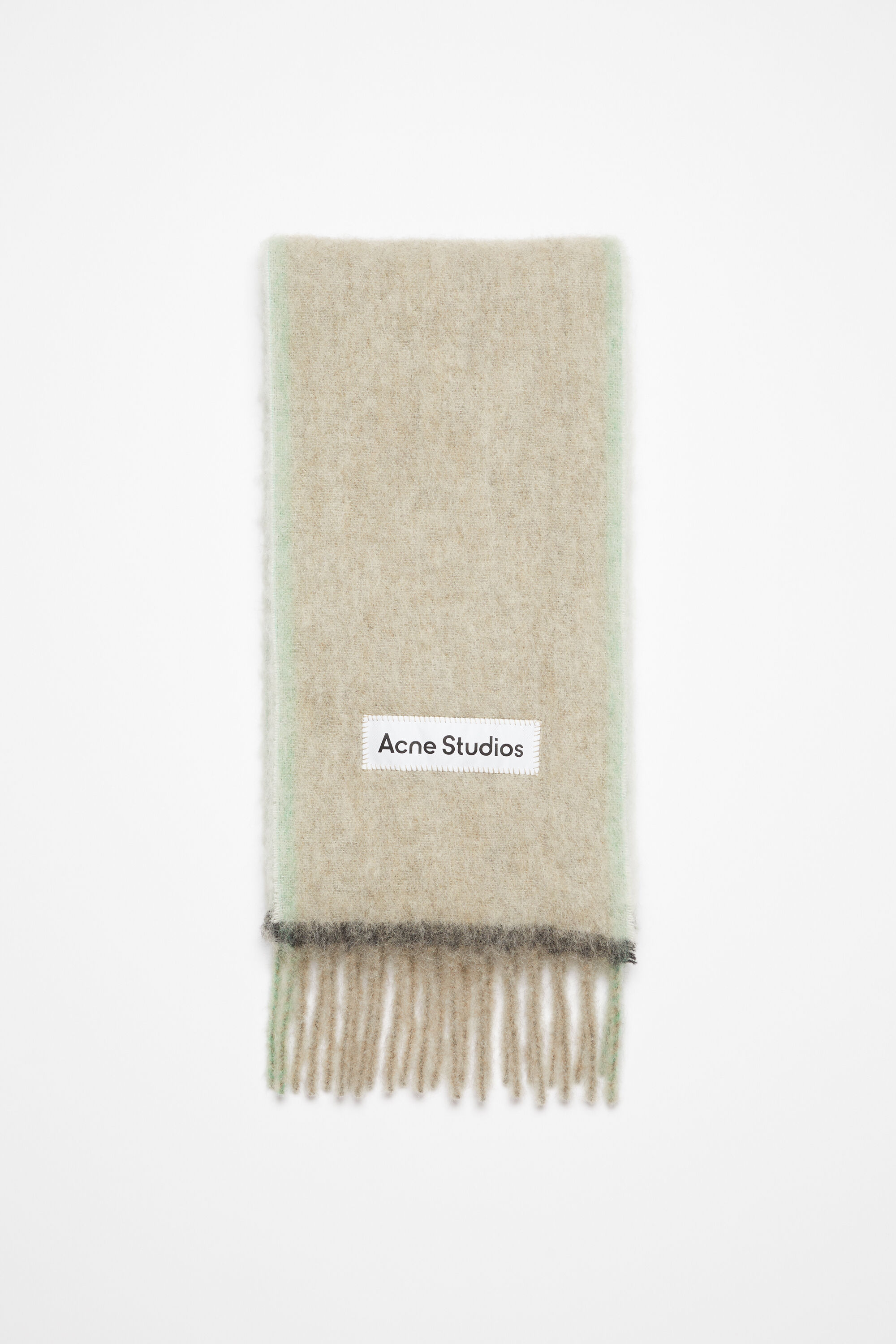 아크네 스튜디오 Acne Studios Wool mohair scarf - Narrow - Beige/grey