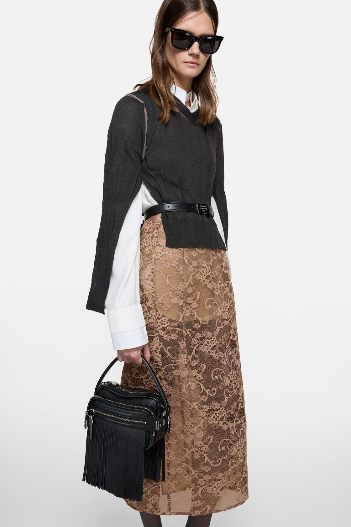 Camero kit fringed crossbody bag, Black, 2000x