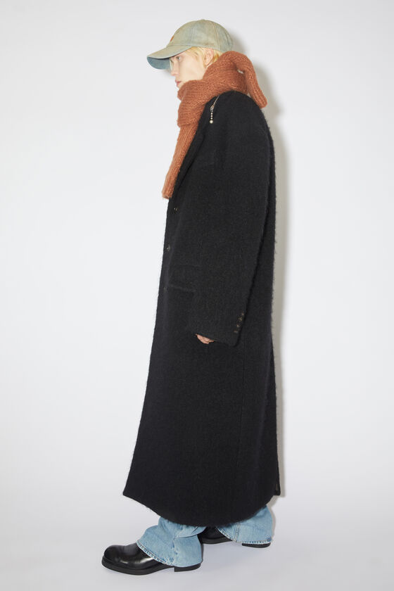 Acne Studios Black hooded - - coat Single-breasted