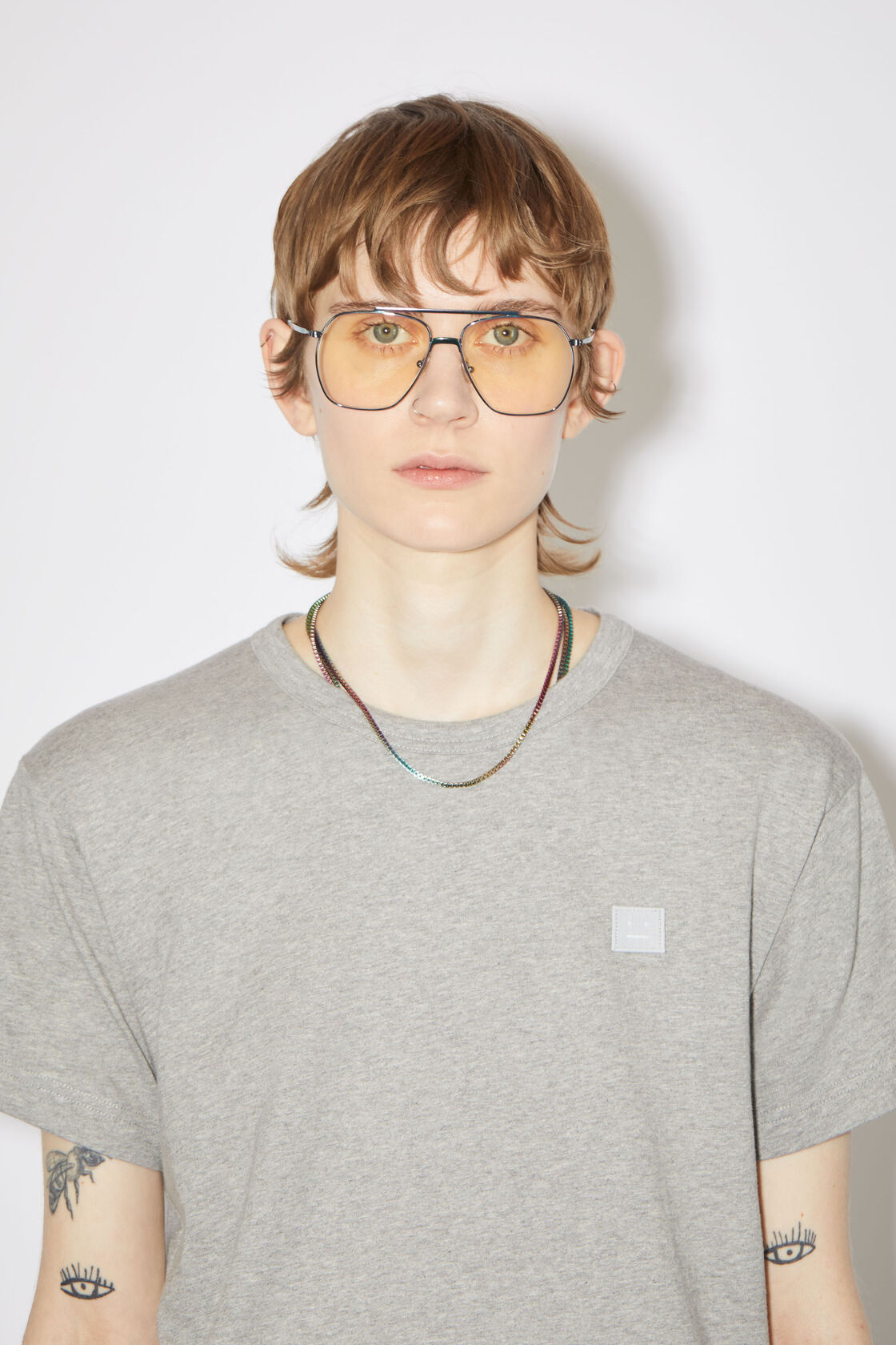  短袖T恤, 浅麻灰色, 2000x