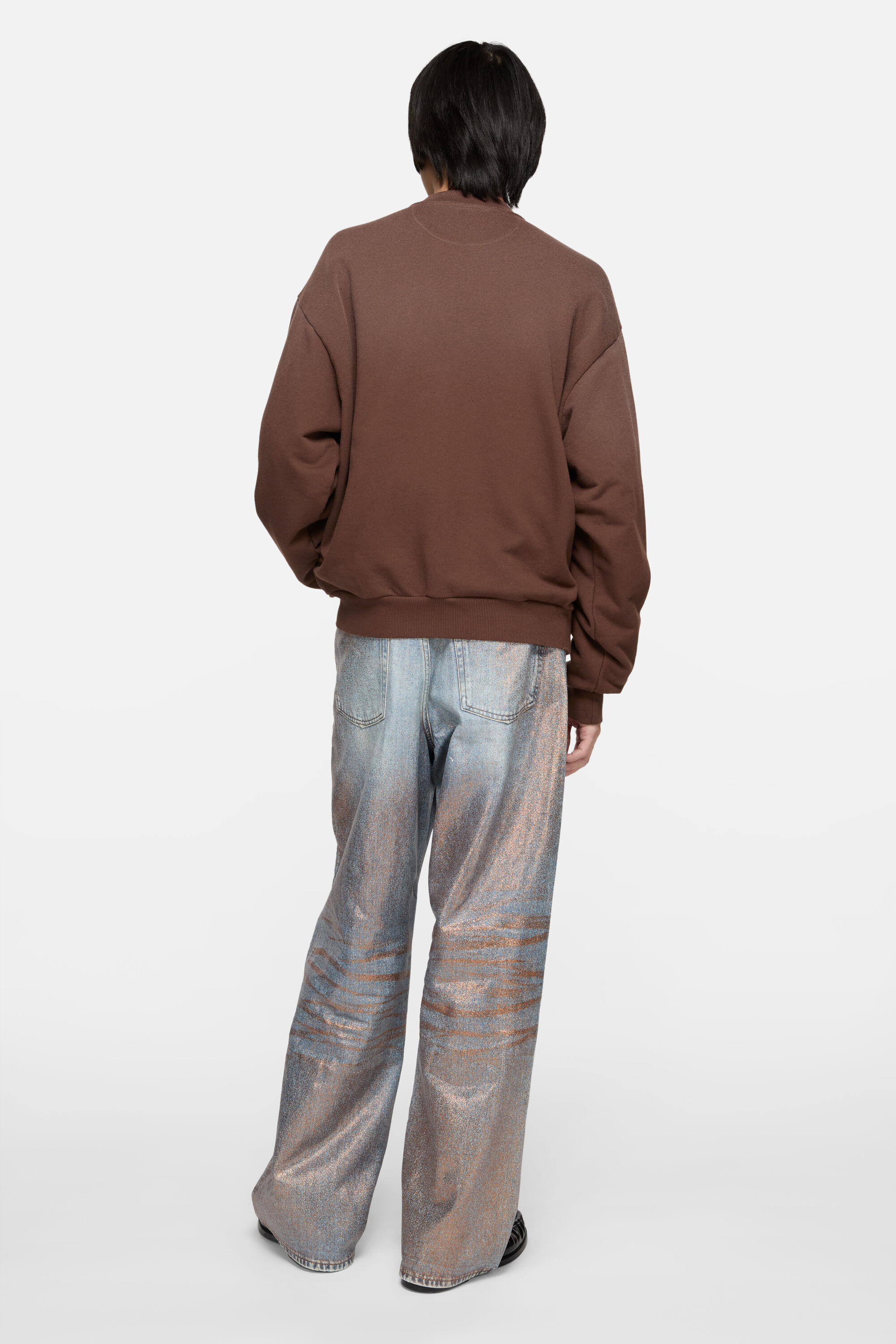 アオ　0527 Acne Studios - Zip logo sweater - Chocolate brown