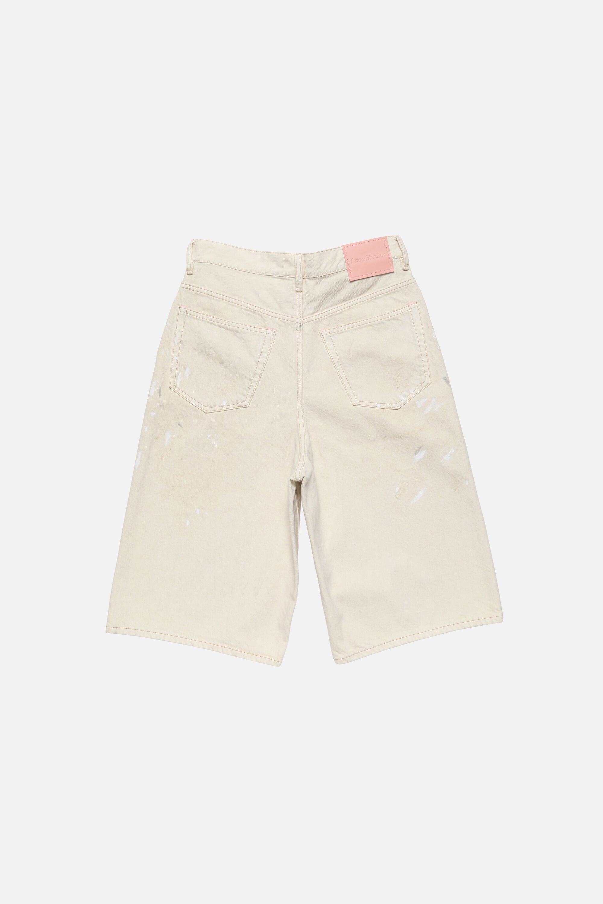 Acne Studios - Stained denim shorts - White