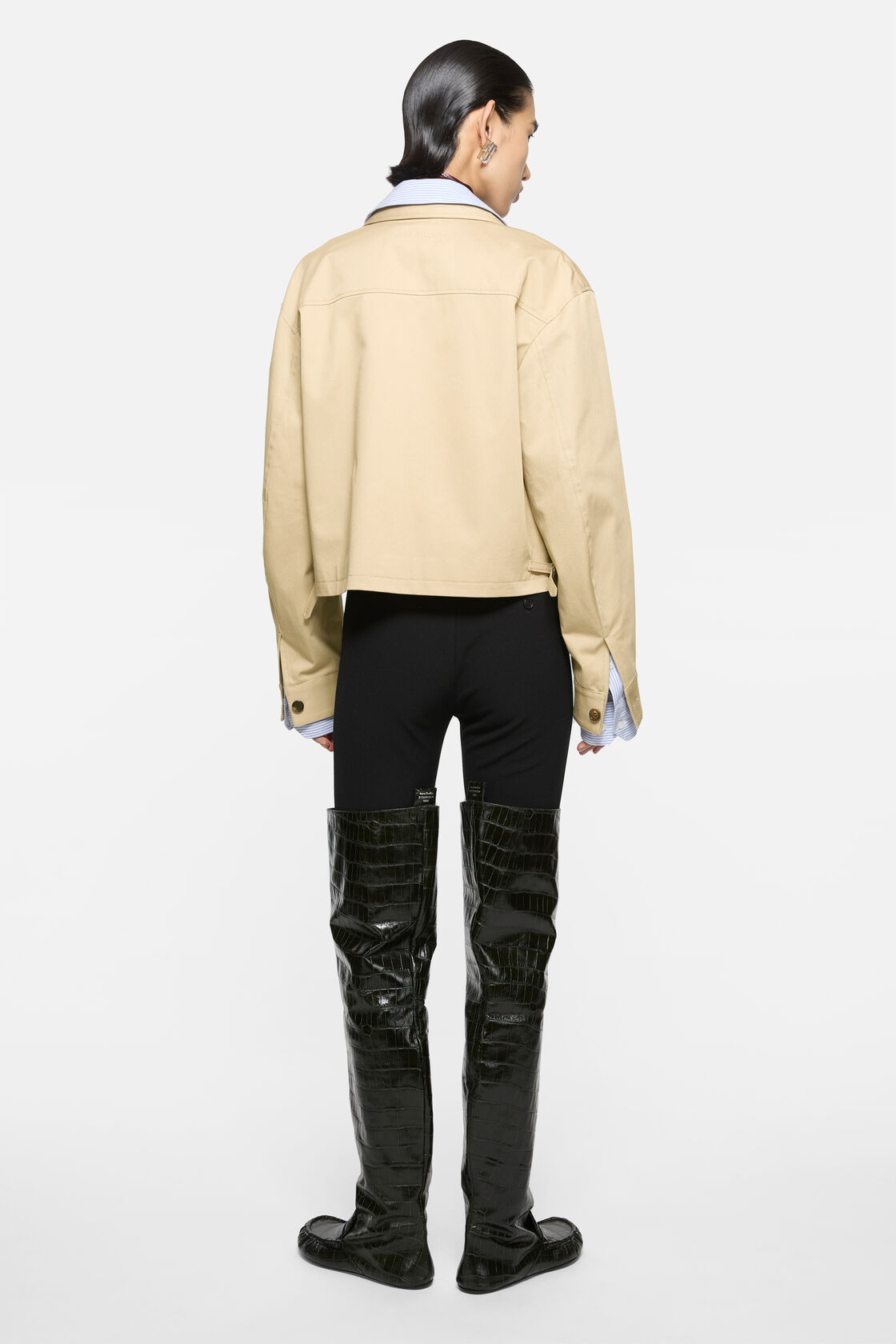 Layered twill jacket, Pale beige, 2000x