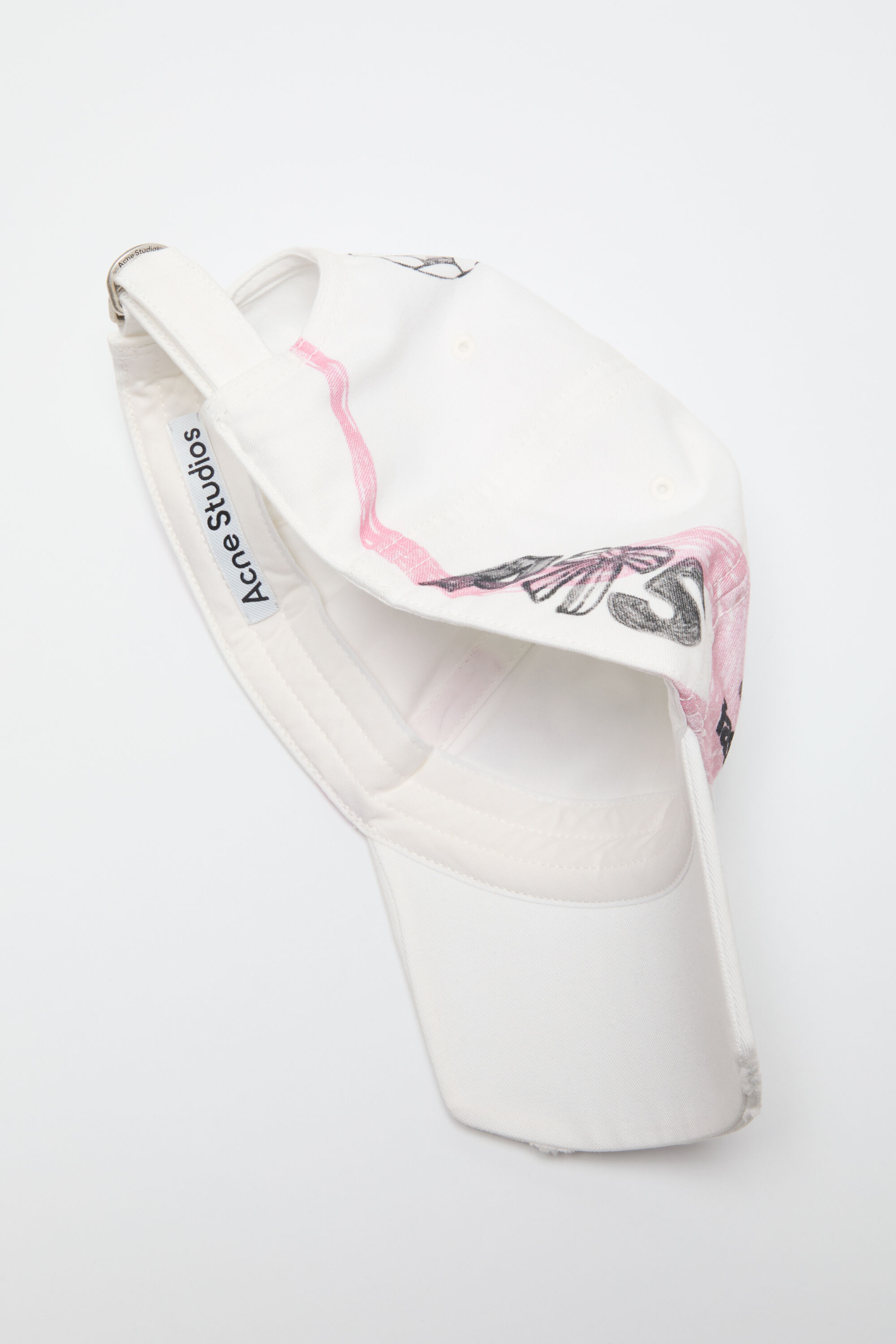 Acne Studios - Distressed logo cap - White