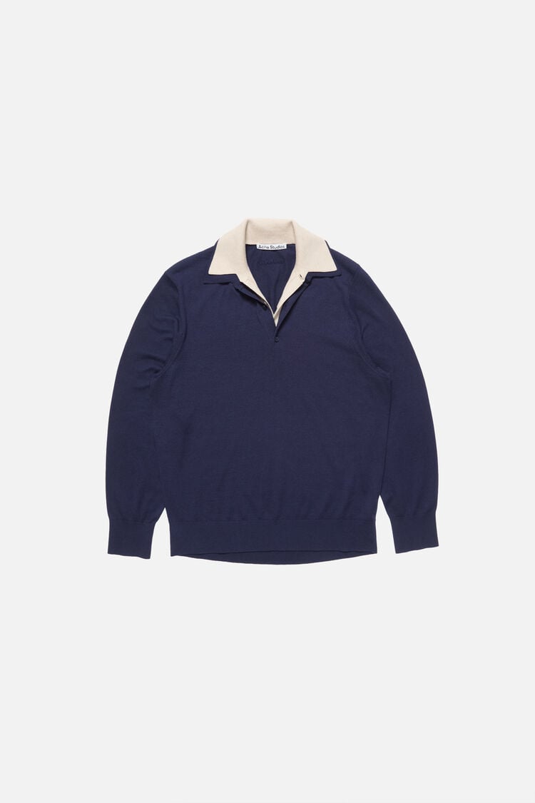 FN-WN-KNIT000859, 海军蓝/米色