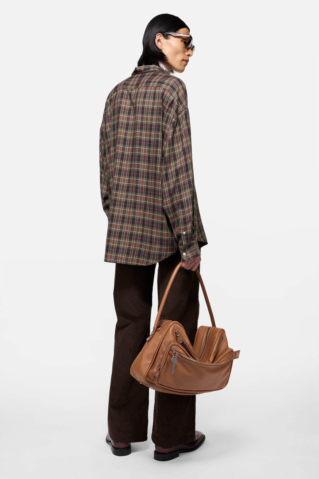 Flannel button-up shirt, Green multi, 2000x