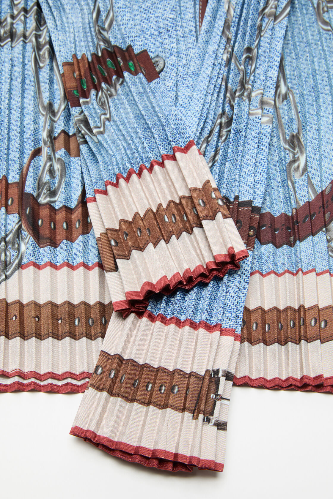 褶饰纽扣衬衫, 丹宁蓝, 2000x