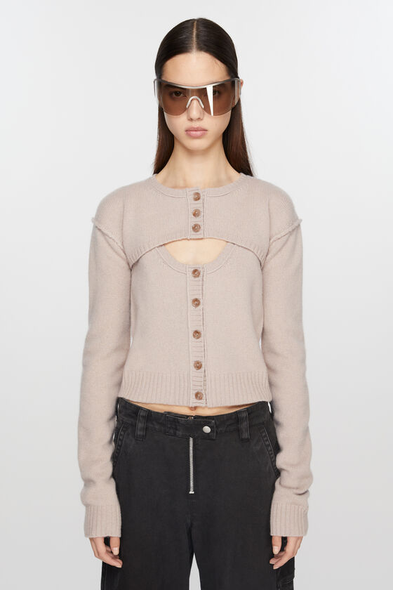 Acne Studios - Knit tank top cardigan set - Sand beige
