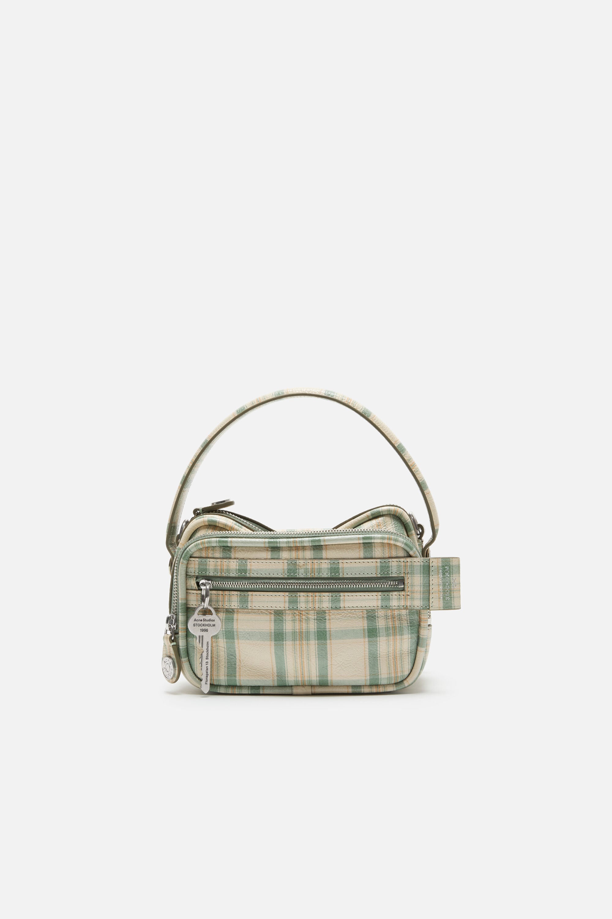 Acne Studios - Camero Kit check crossbody bag - Green/orange