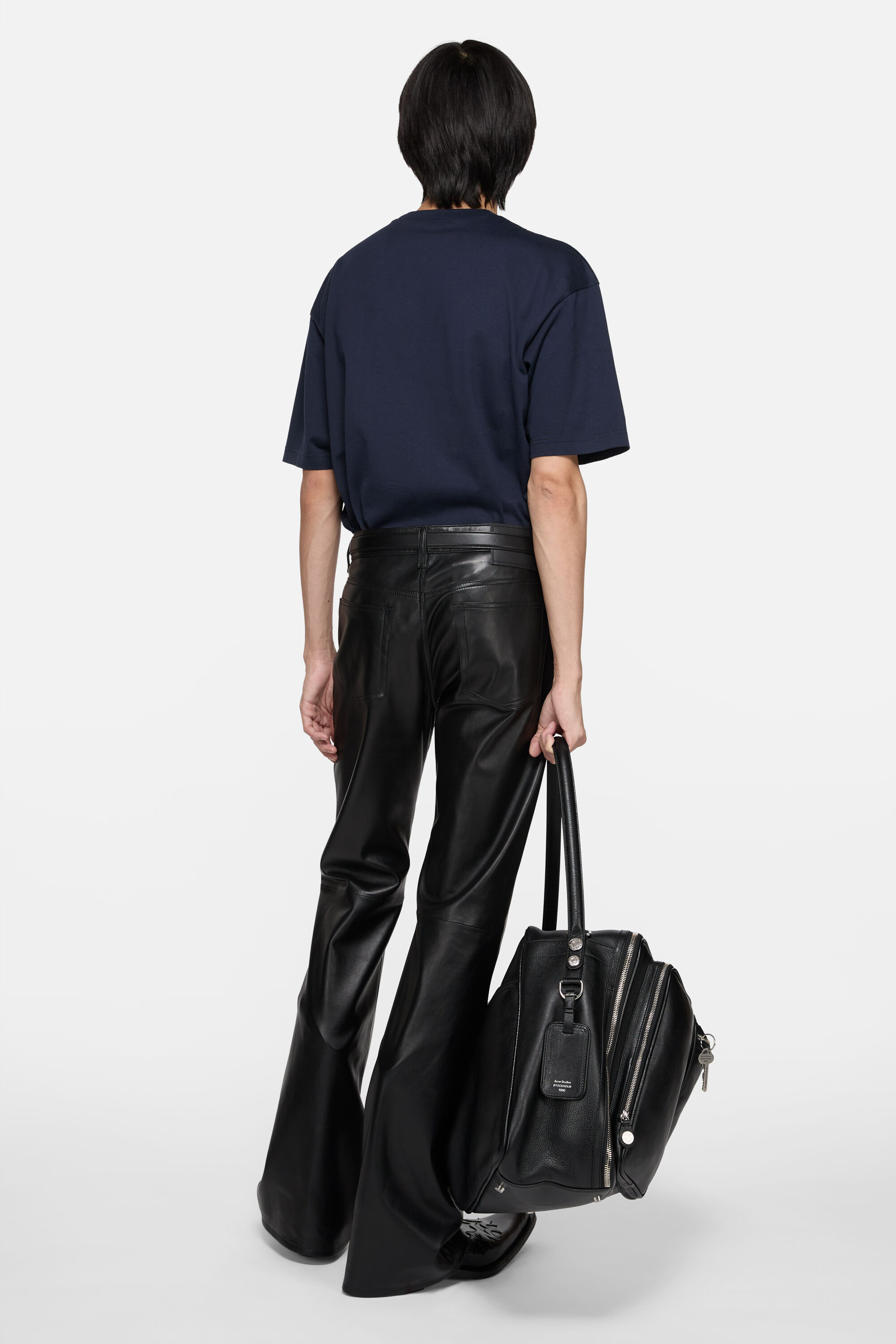 Acne Studios - リボンロゴTシャツ - ネイビーブルー