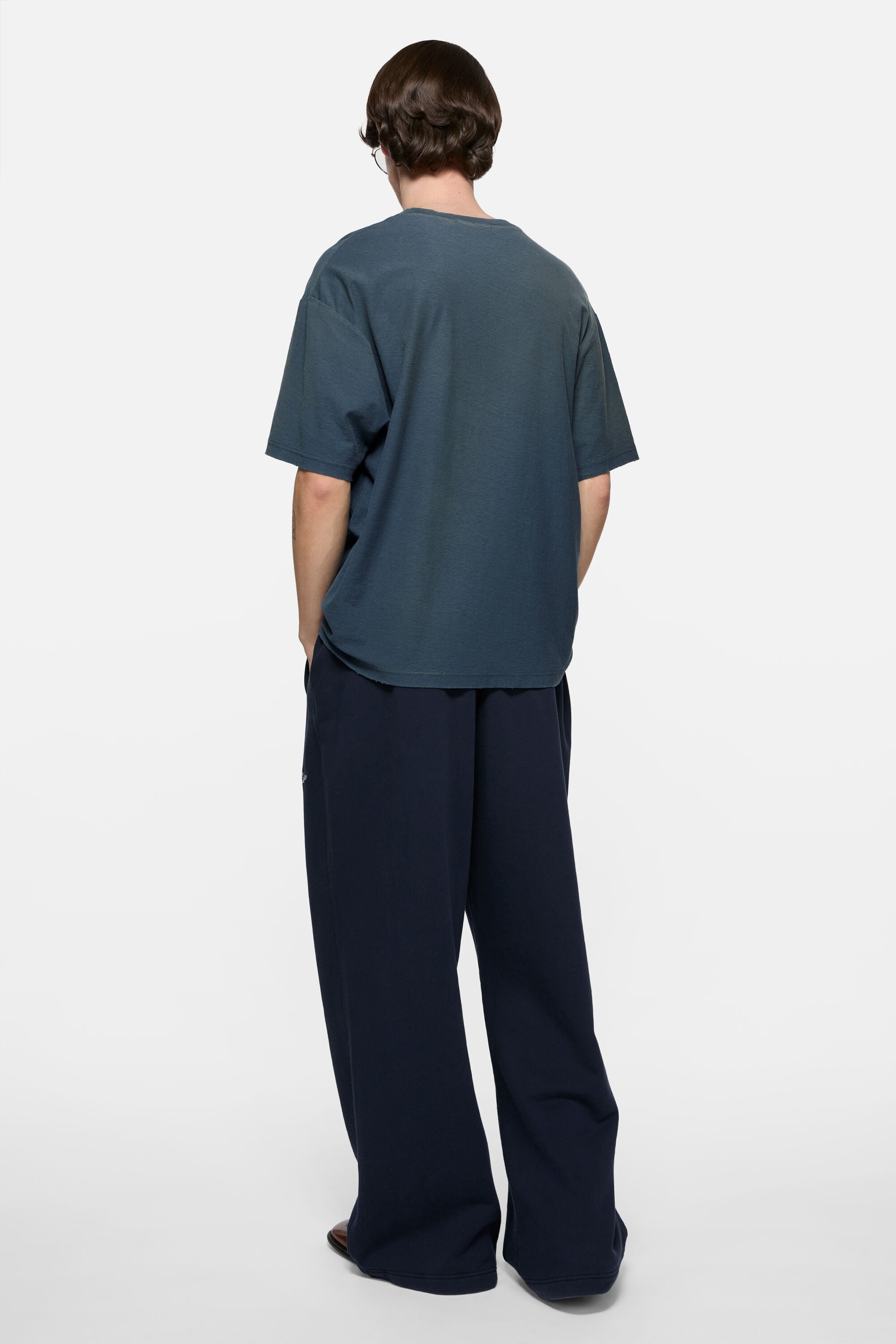 Acne Studios - スプレー加工ロゴTシャツ - ディープブルー