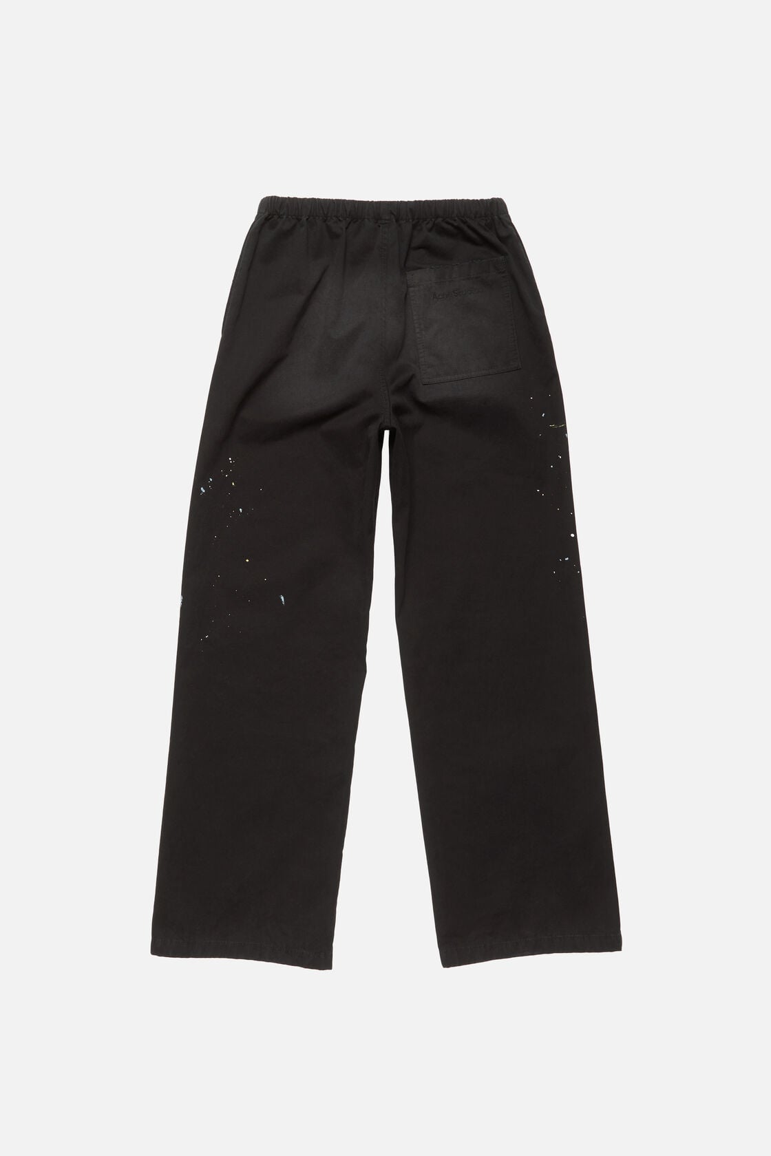 Washed cotton trousers, Black, 2000x