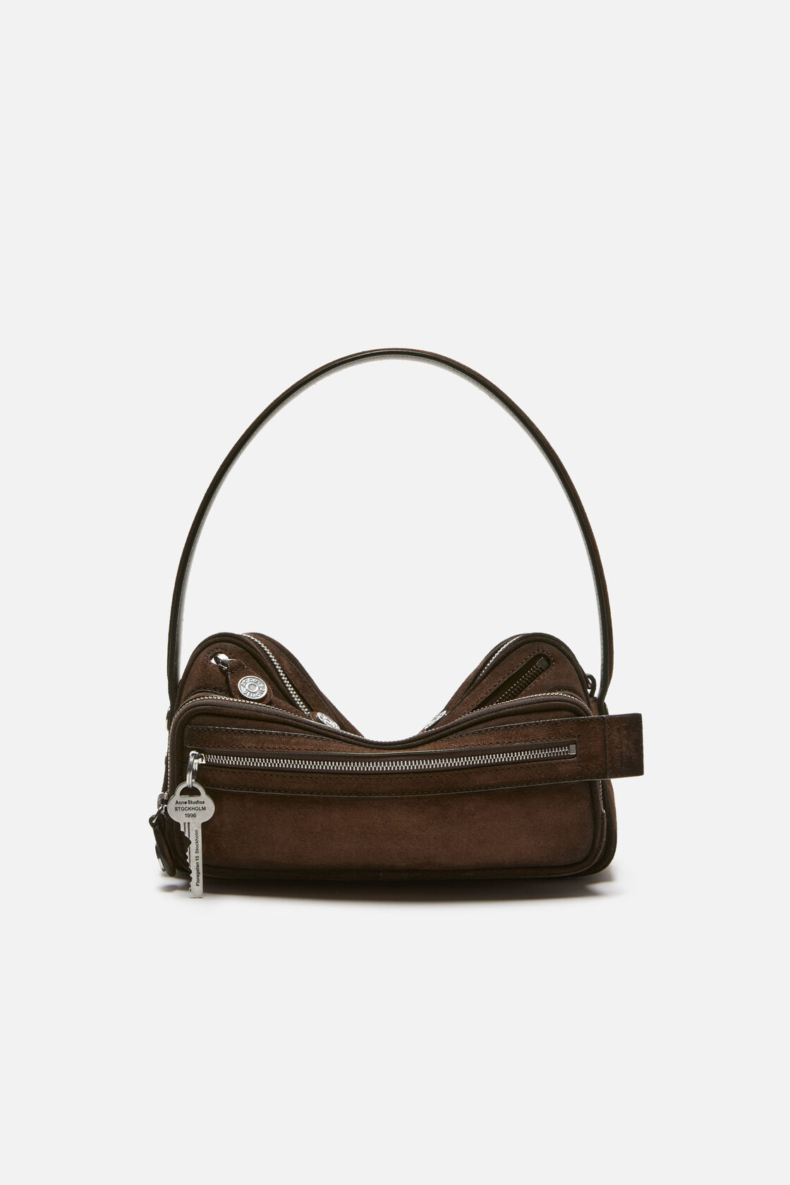 Camero Party Suede Shoulder Bag, Dark brown, 2000x