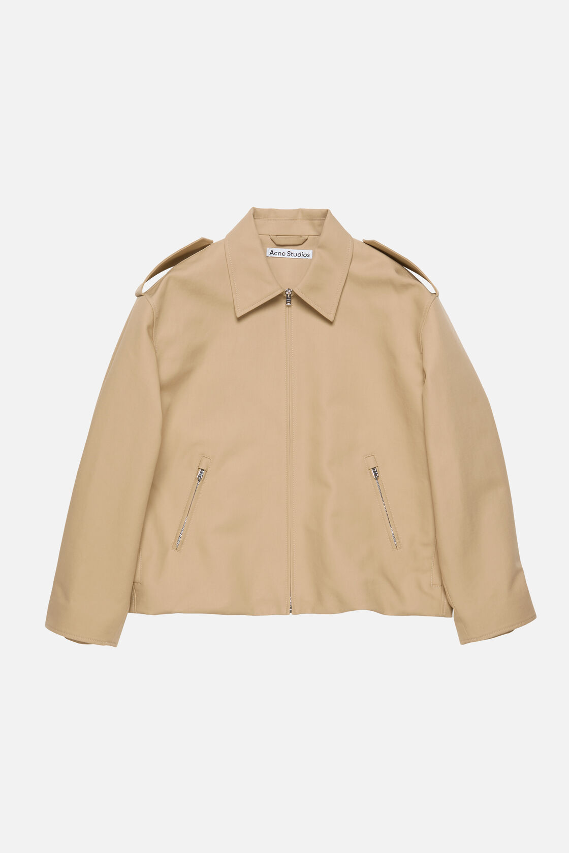 コットンサテンジャケット, ベージュ, 2000x