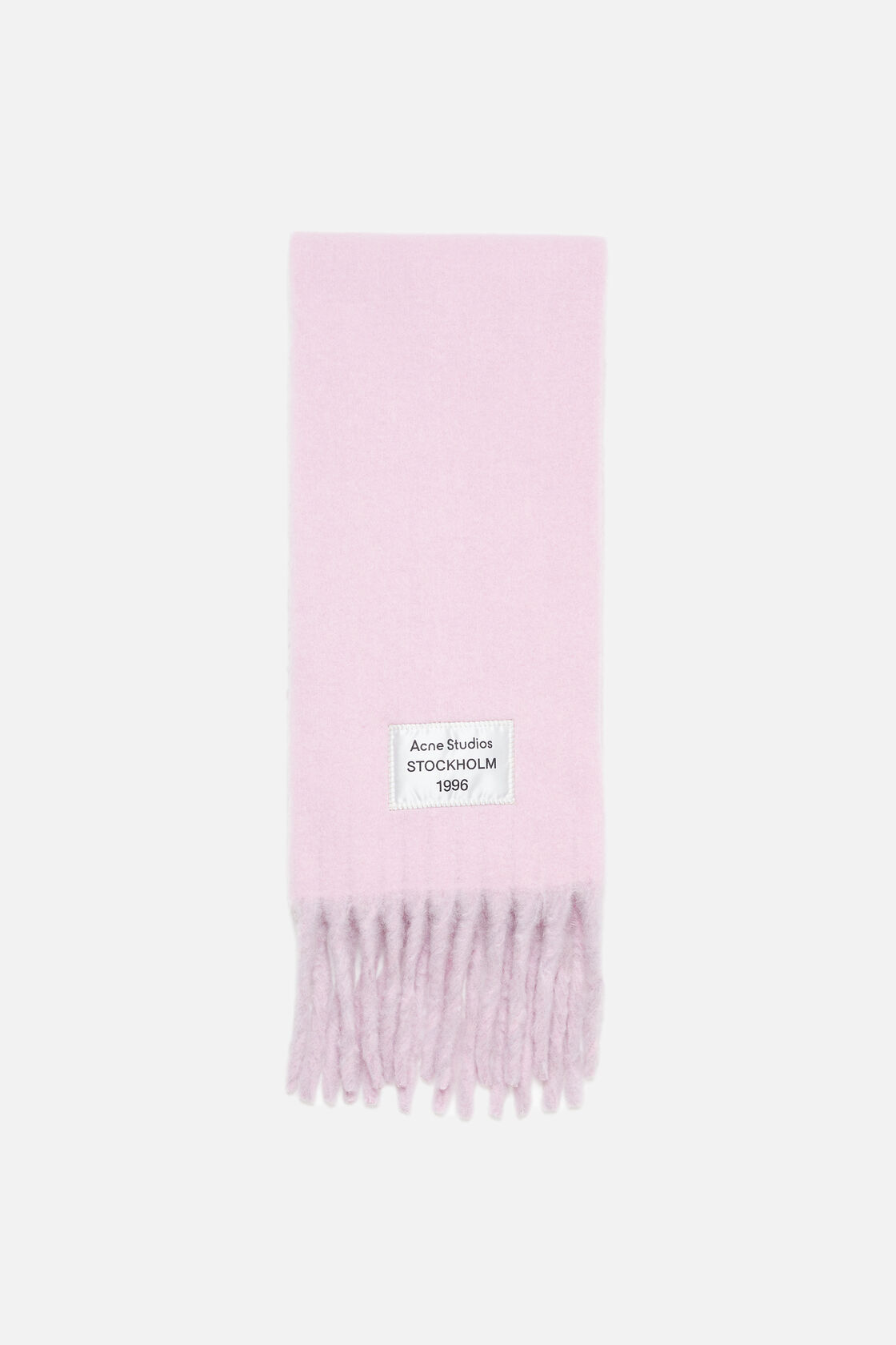 Fringed scarf logo label, Pink/lilac, 2000x