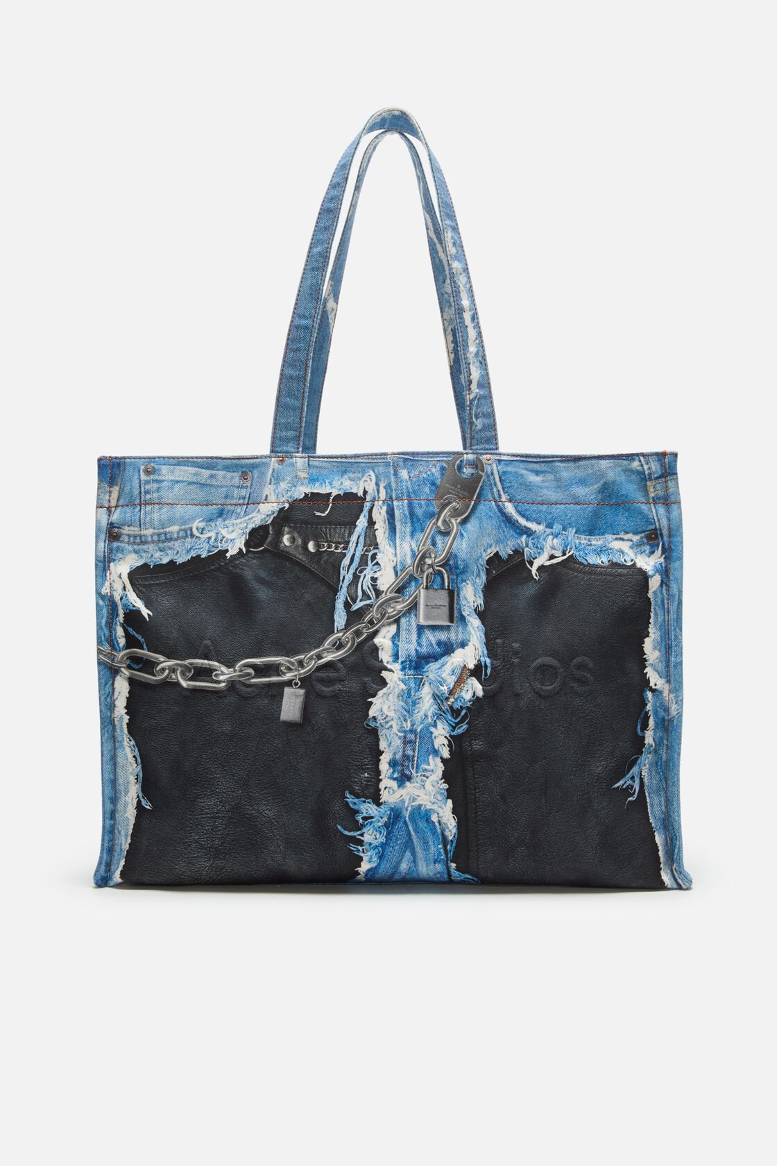 Logo Shoulder Tote Bag, Mid Blue, 2000x