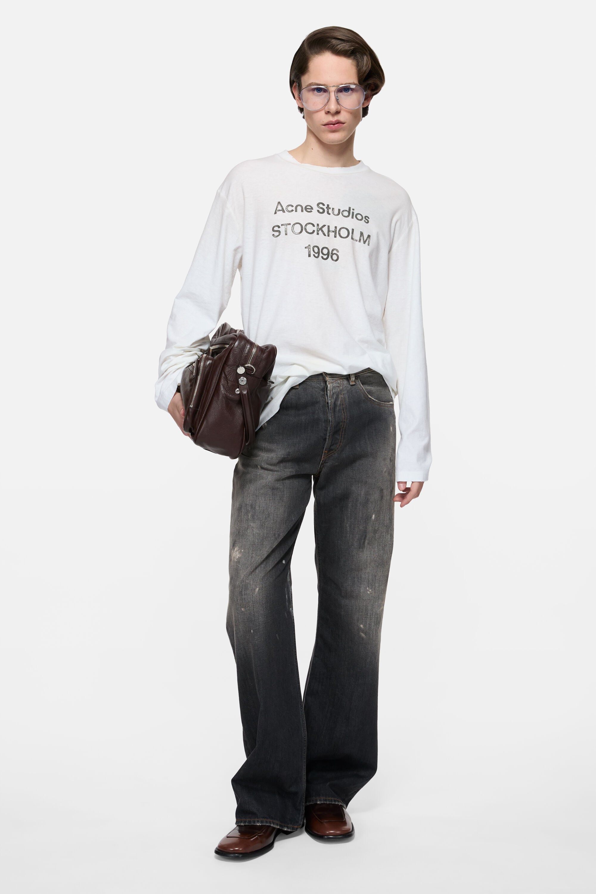 Acne Studios - スプレー仕上げ1996ロゴTシャツ - オフホワイト