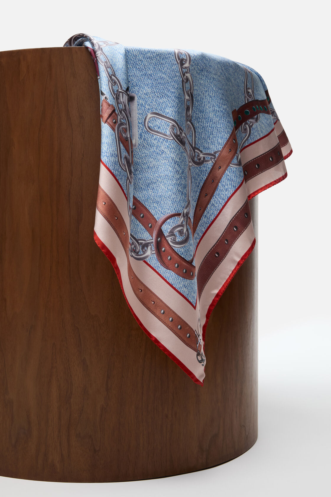 Printed silk scarf, Denim blue, 2000x