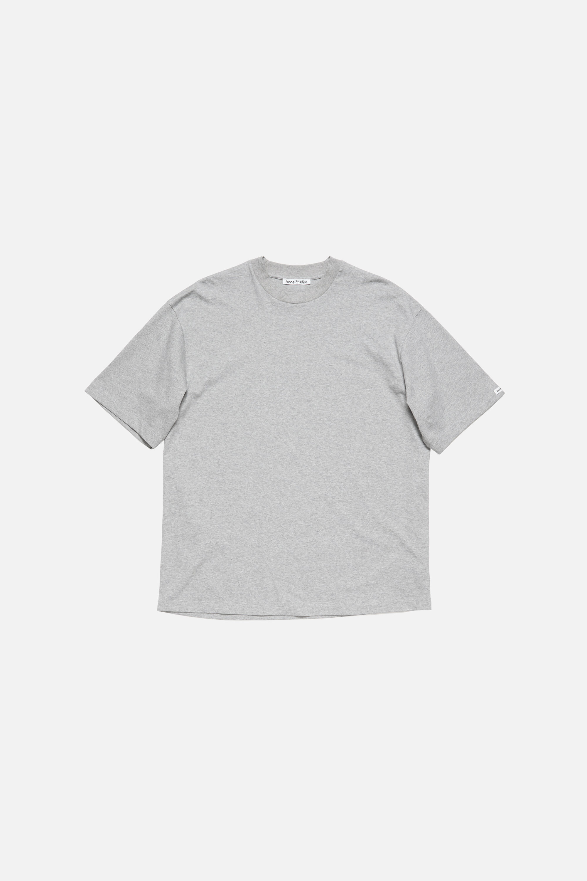 Acne Studios - Satin logo t-shirt - relaxed - Grey Melange