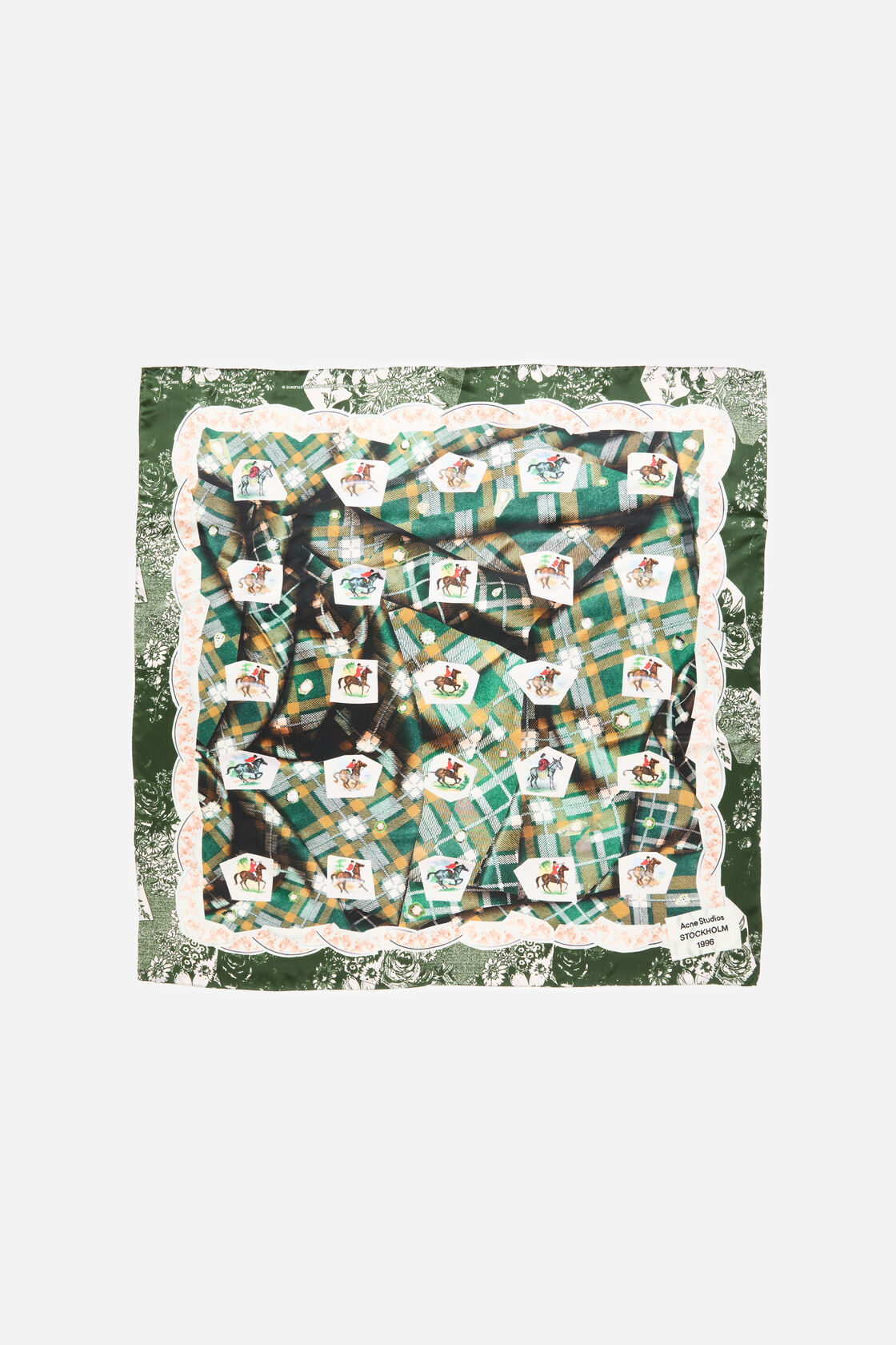 Printed silk scarf, Green, 2000x