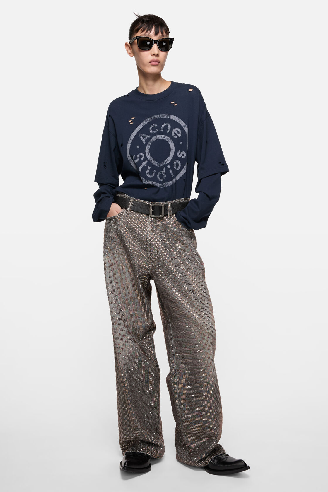 Loose rhinestone jeans &ndash; 1981, Washed Black, 2000x