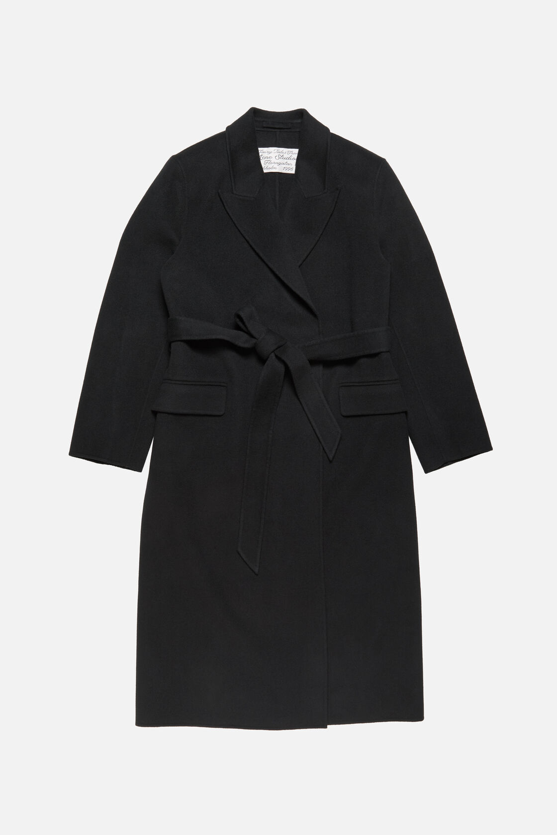 Double-breasted wool coat, Black, 2000x