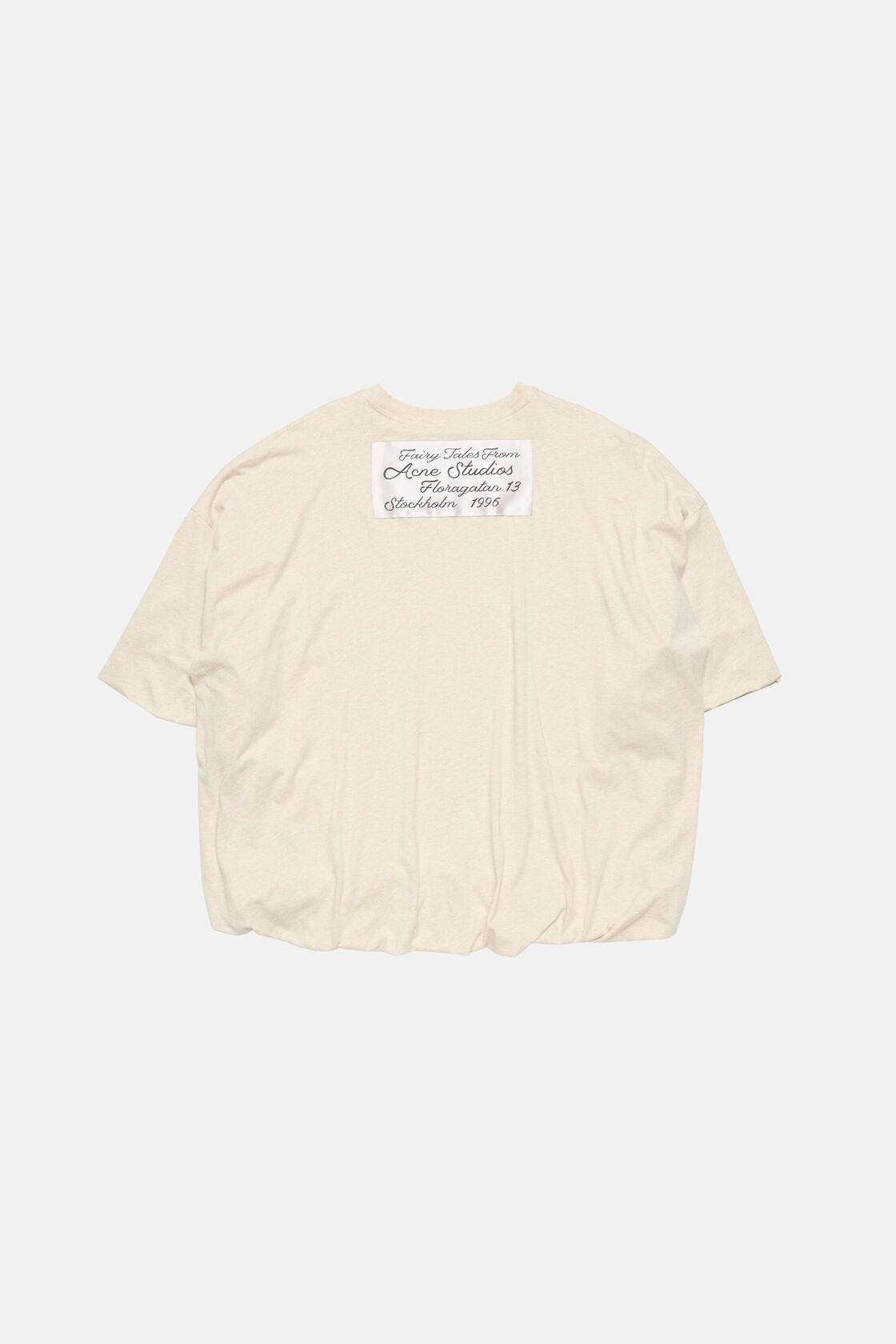 Gathered t-shirt with logo, Beige melange, 2000x