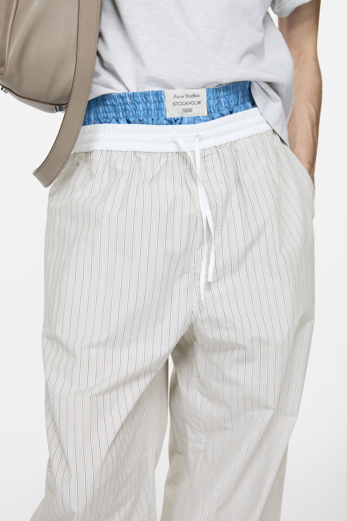 Striped cotton trousers, Multi brown, 2000x