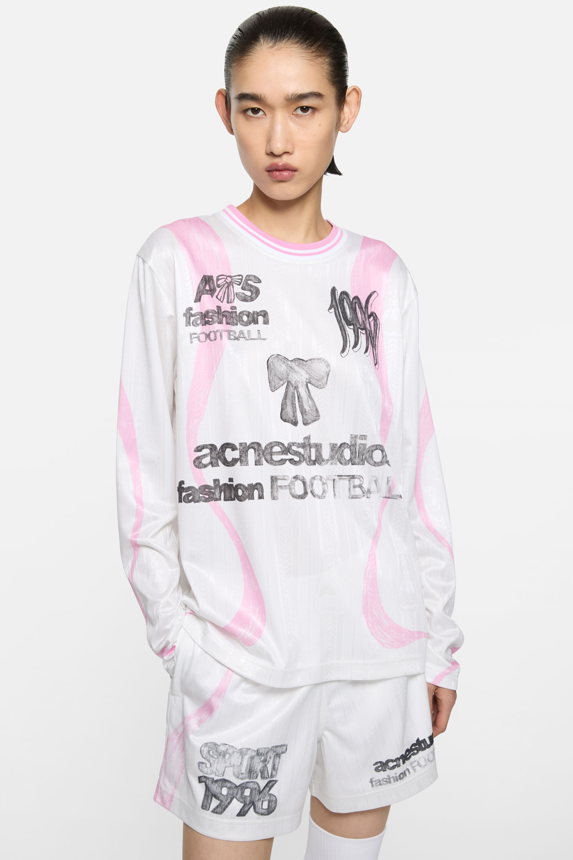 Acne studios サッカーシャツ Acne Studios - Sports jersey graphic t-shirt - White