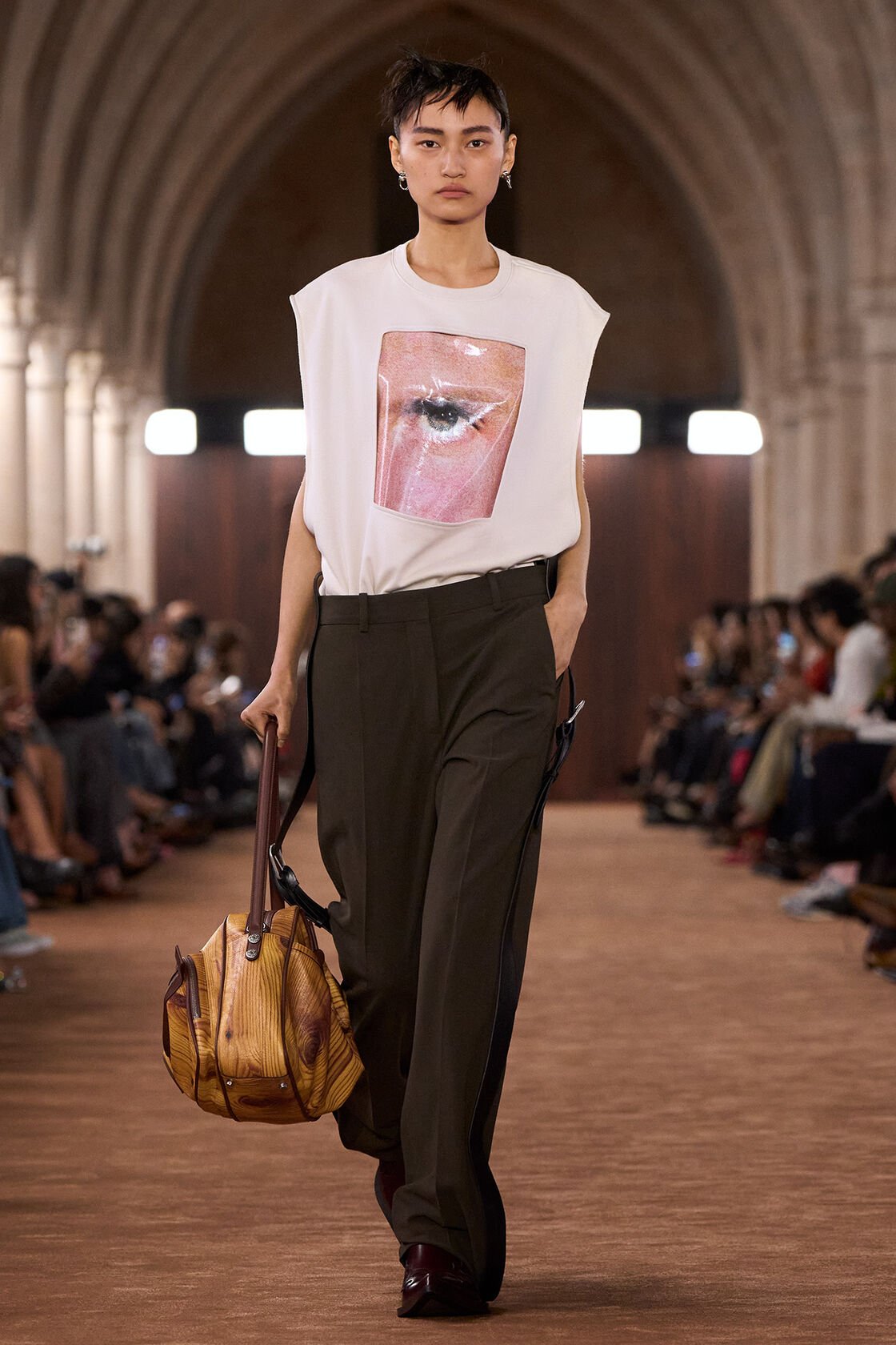 基础图案背心, 米灰色, 2000x