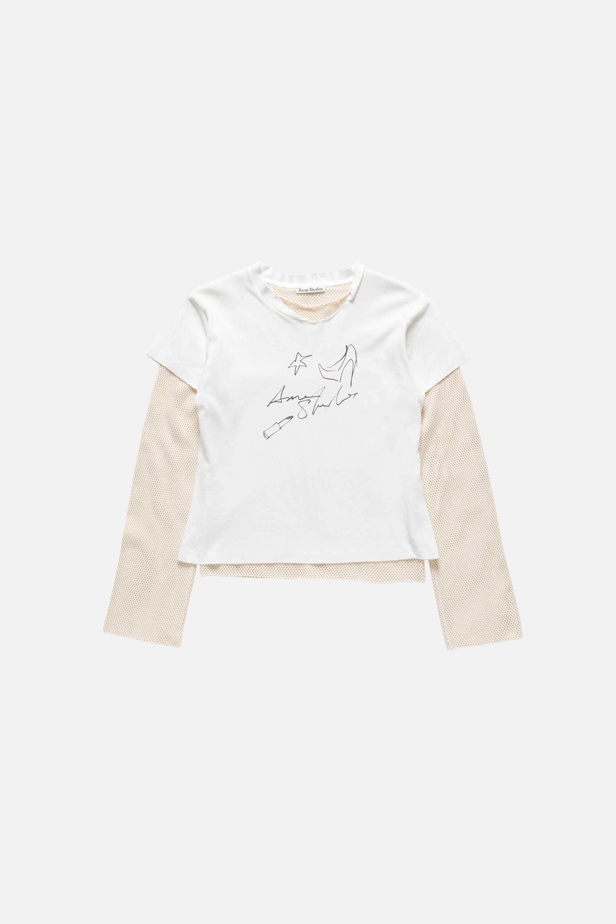 Acne Studios - Layered mesh t-shirt - Off white