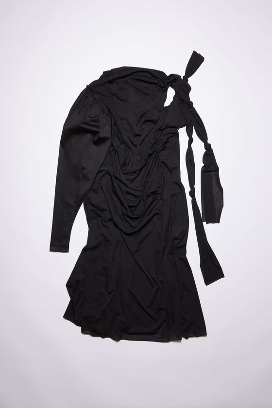 Acne Studios - Asymmetric knotted scarf dress - Black