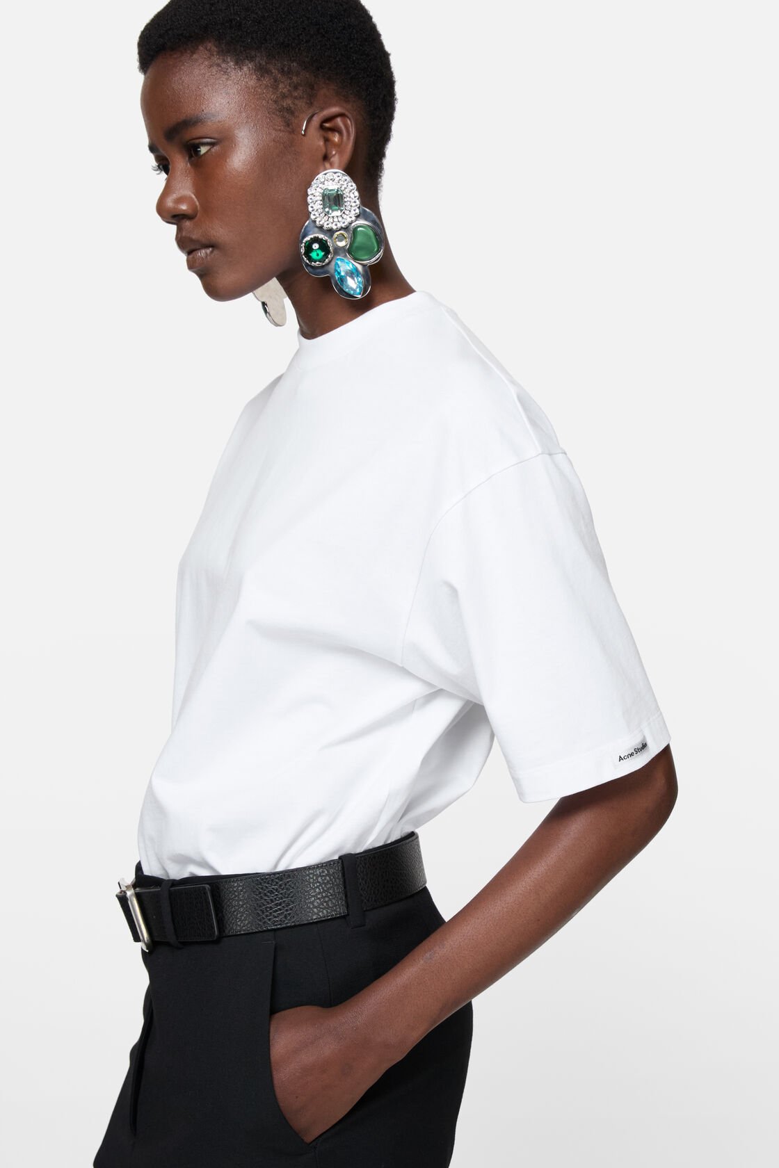 Satin logo t-shirt - relaxed, Optic White, 2000x