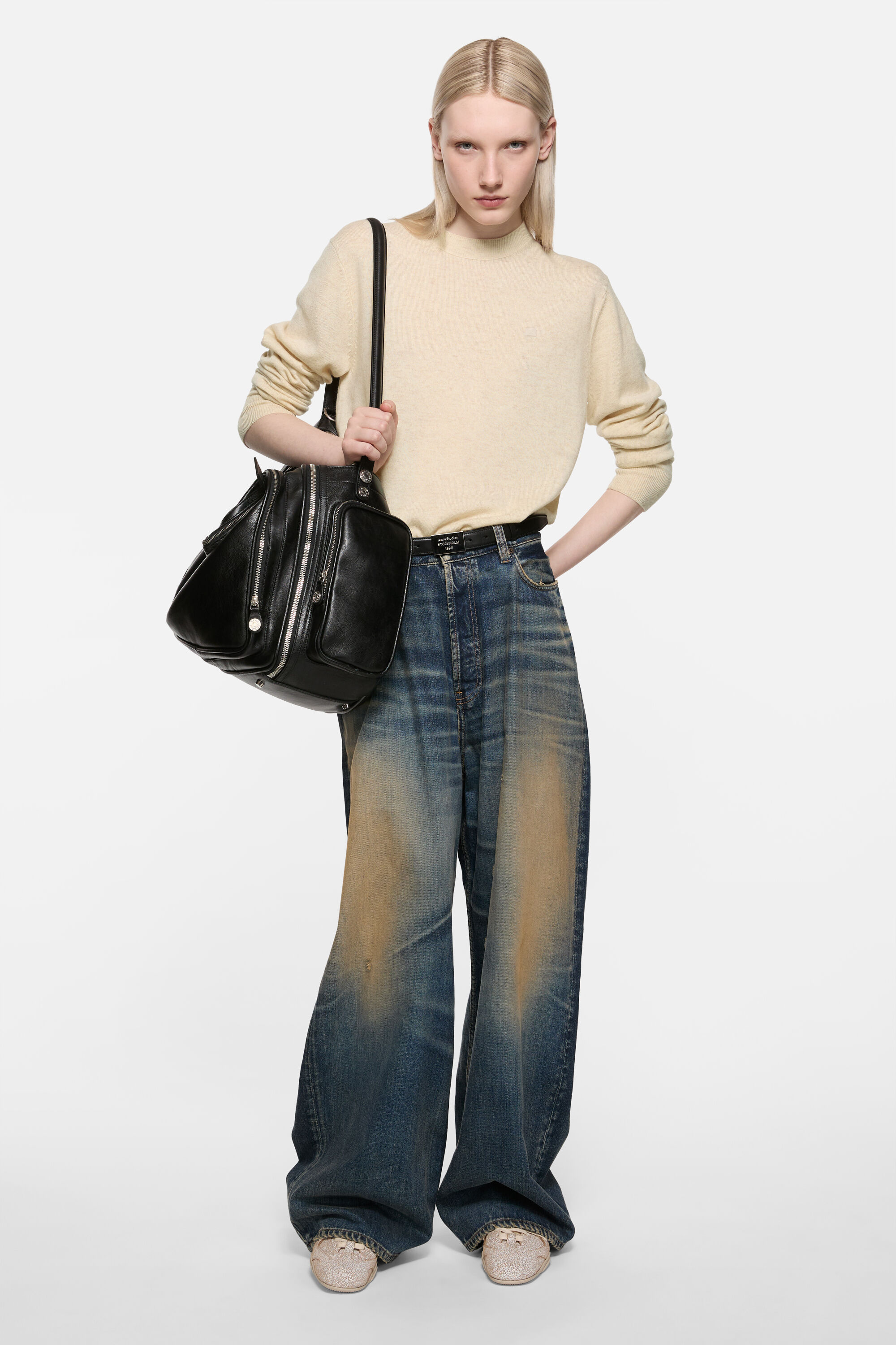 トップス Acne Studios Cow Sweat Acne Studios - Crewneck jumper - Yak wool - Oatmeal melange