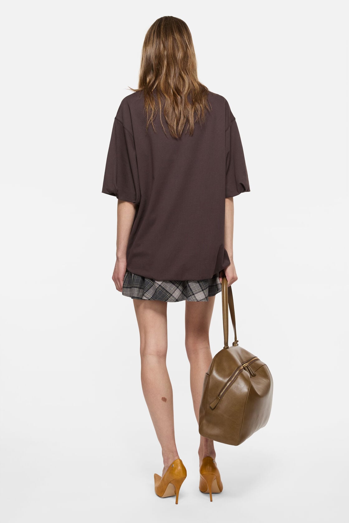 Layered t-shirt dress, Dark brown, 2000x