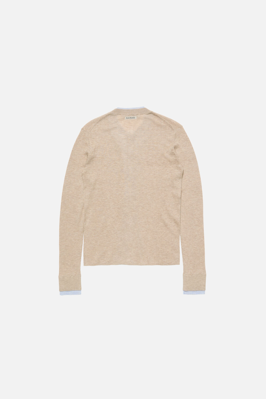 Layered silk-wool cardigan, Beige/light blue, 2000x