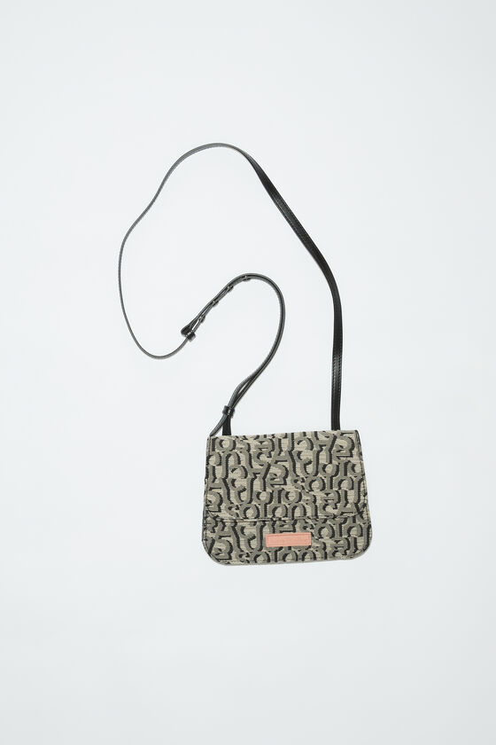 Acne Studios - Monogram Platt Umhängetasche - Beige/Schwarz