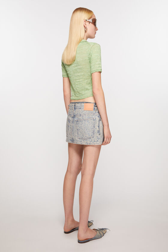 Monogram denim mini skirt, Blue/beige, 2000x