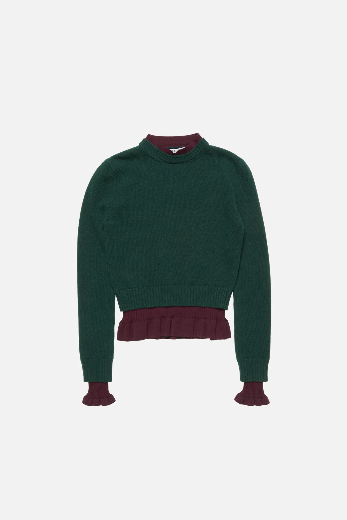 Layered knit sweater, Dark green, 2000x